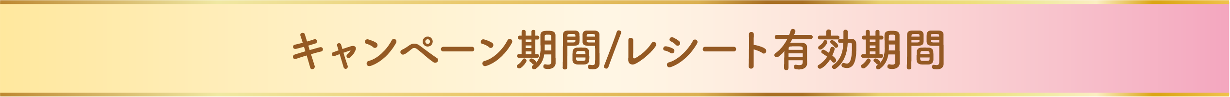 キャンペーン期間/レシート有効期間